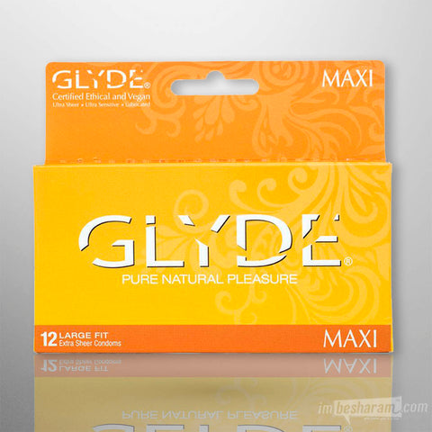 Glyde Maxi Extra Sheer Condoms 12pk